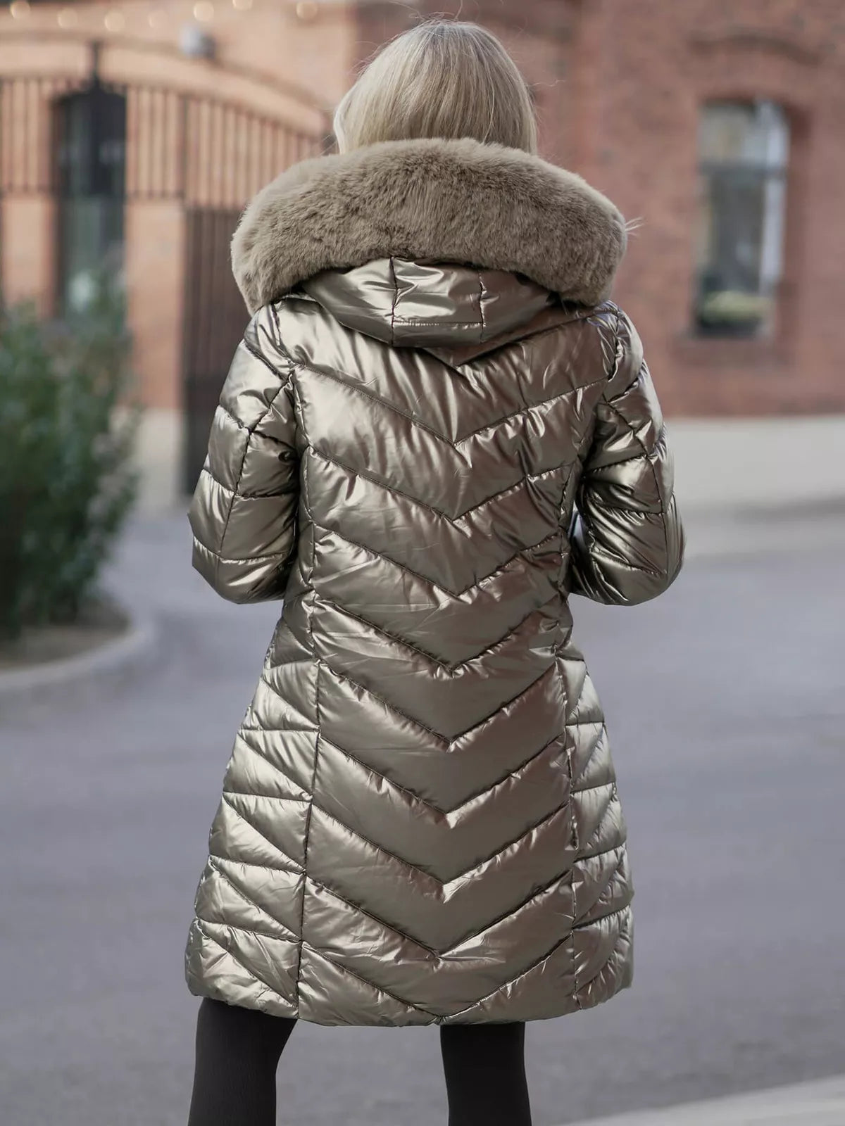 Gold-colored women's winter jacket Marisa