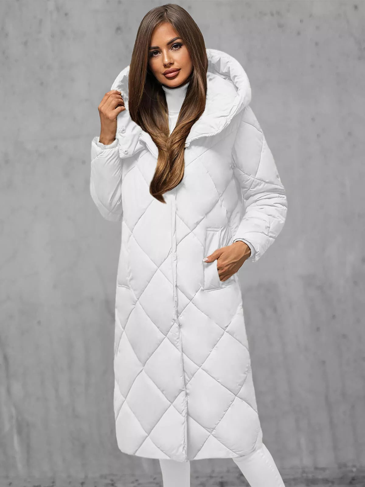 White women's quilted winter jacket Coco