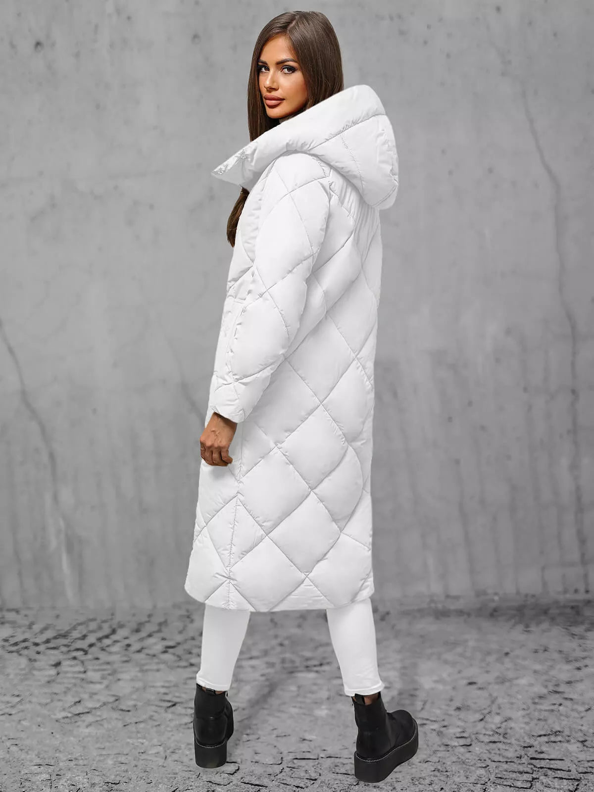 White women's quilted winter jacket Coco