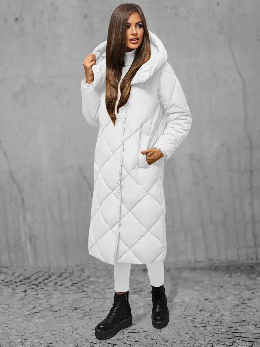 White women's quilted winter jacket Coco