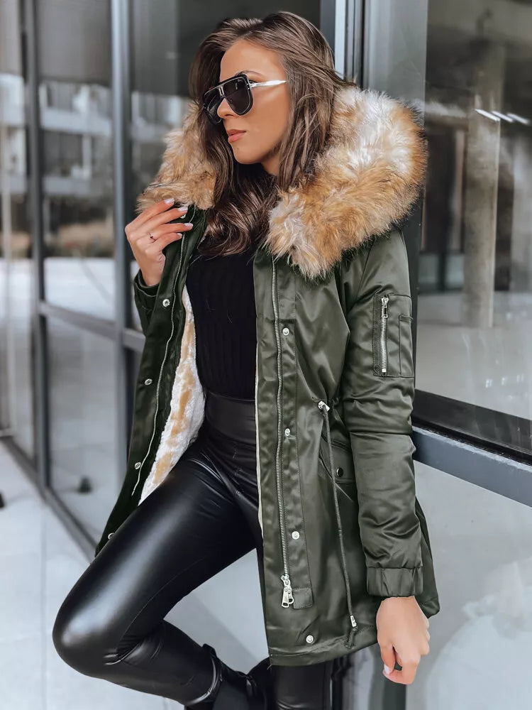 Khaki women's jacket Garnit