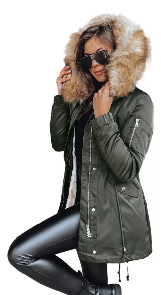 Khaki women's jacket Garnit