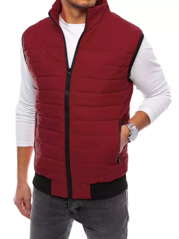 Men's quilted burgundy vest Lider