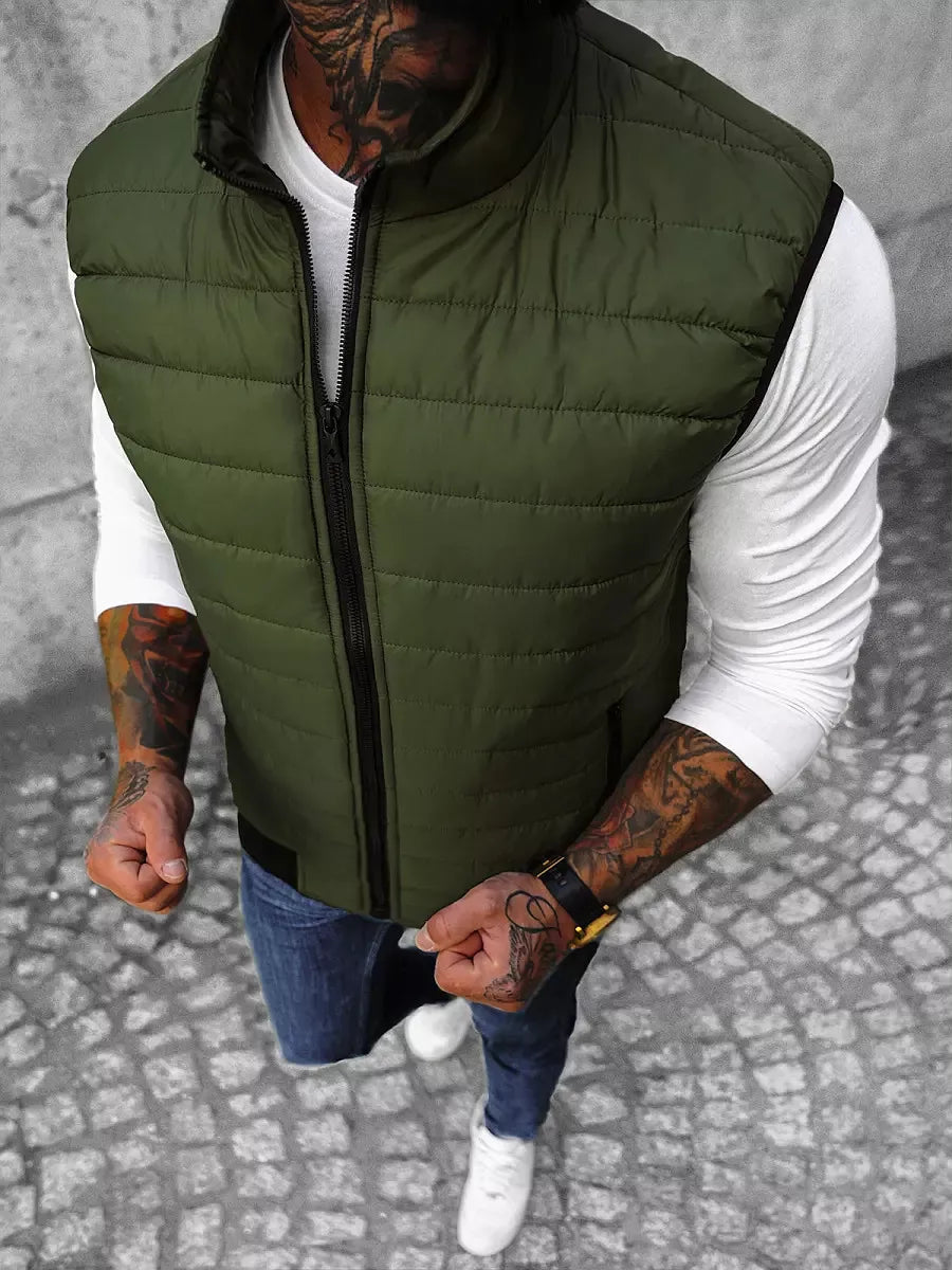 Men's quilted khaki vest Lider