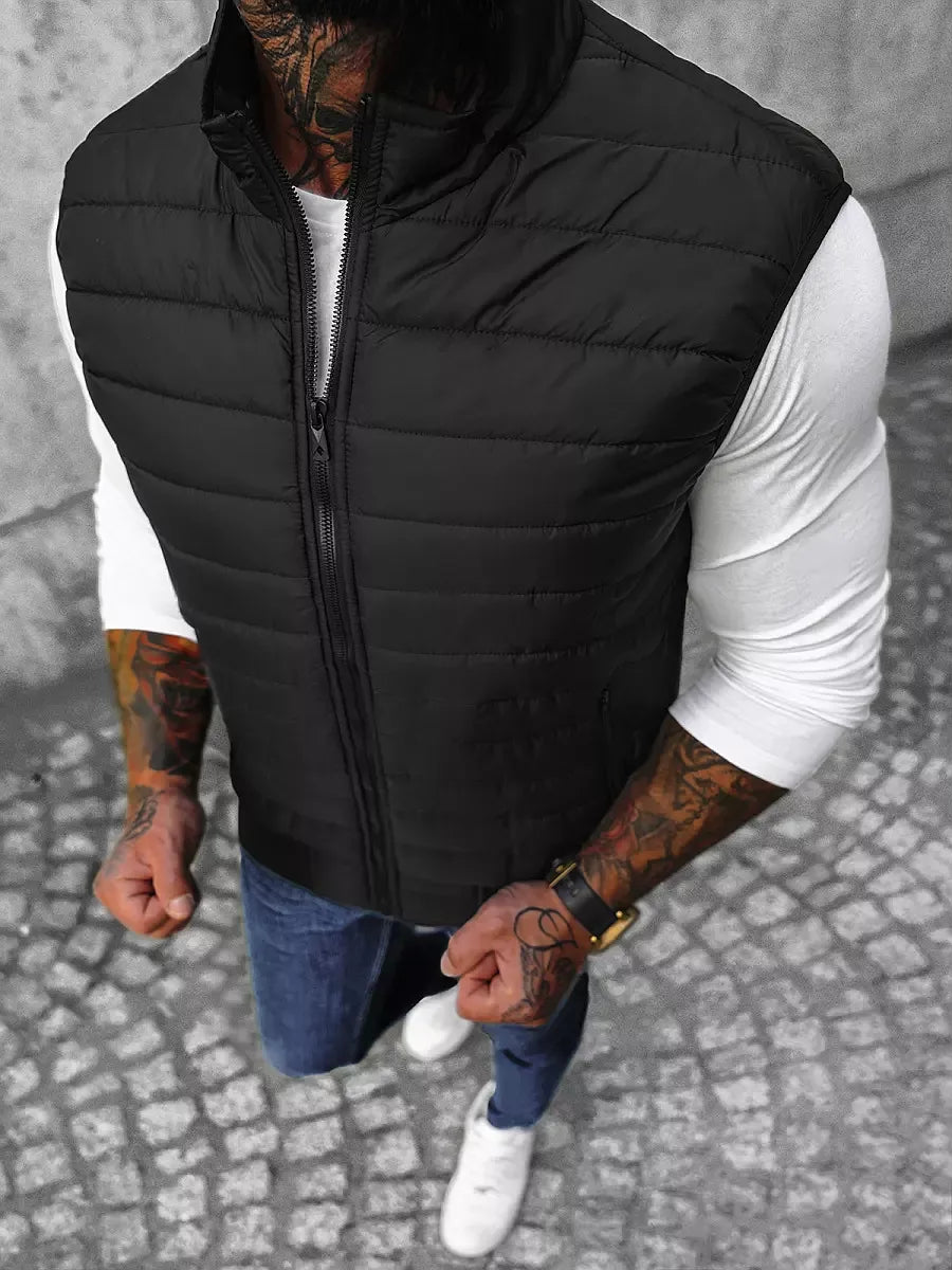 Men's quilted black vest Lider