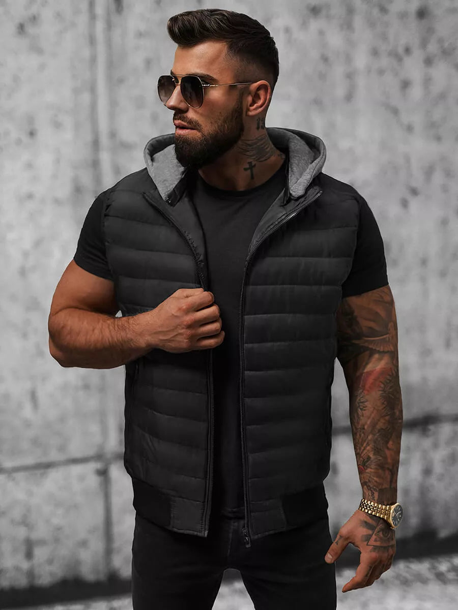 Black vest with hood Naron