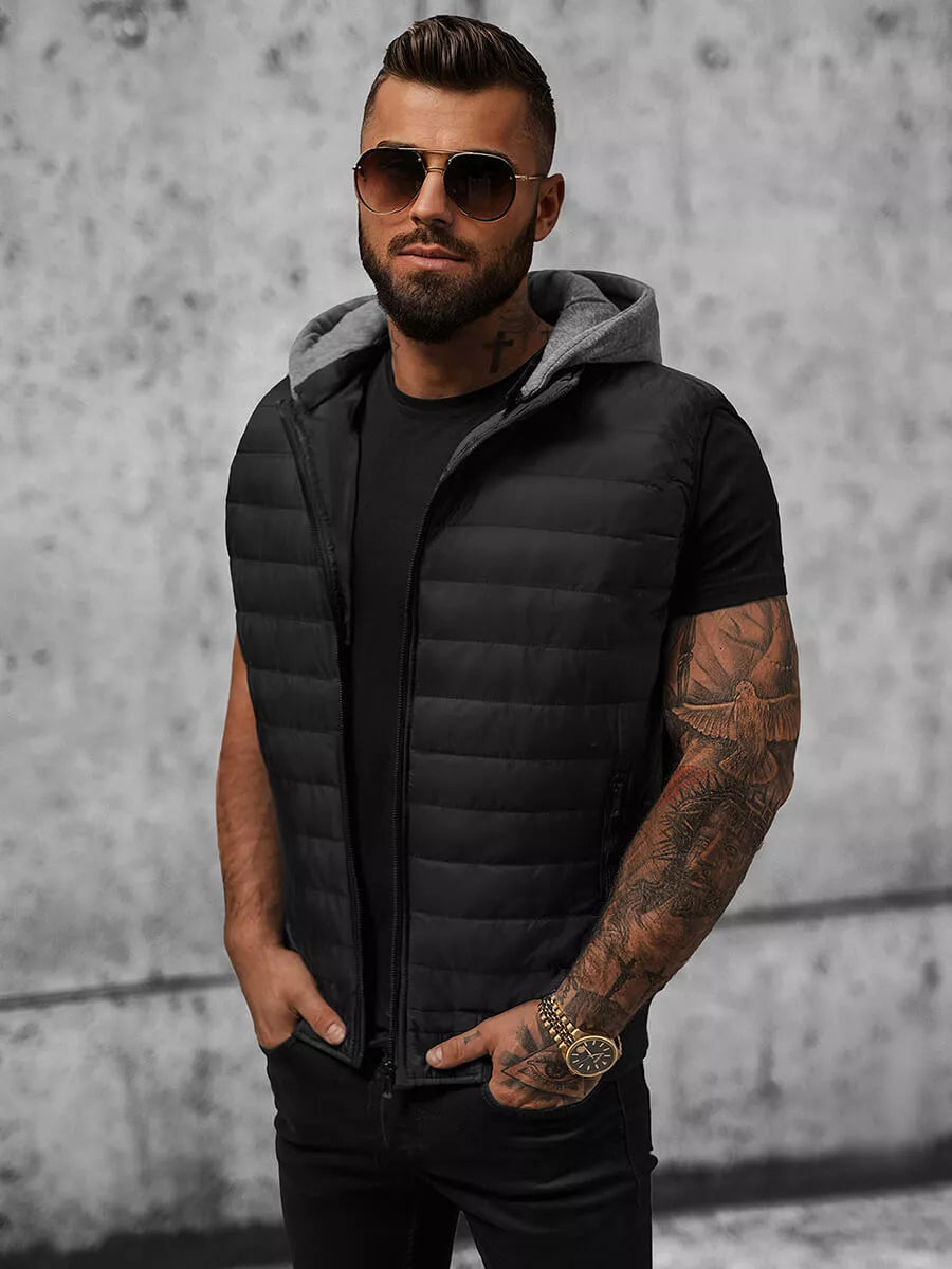 Black vest with hood Naron