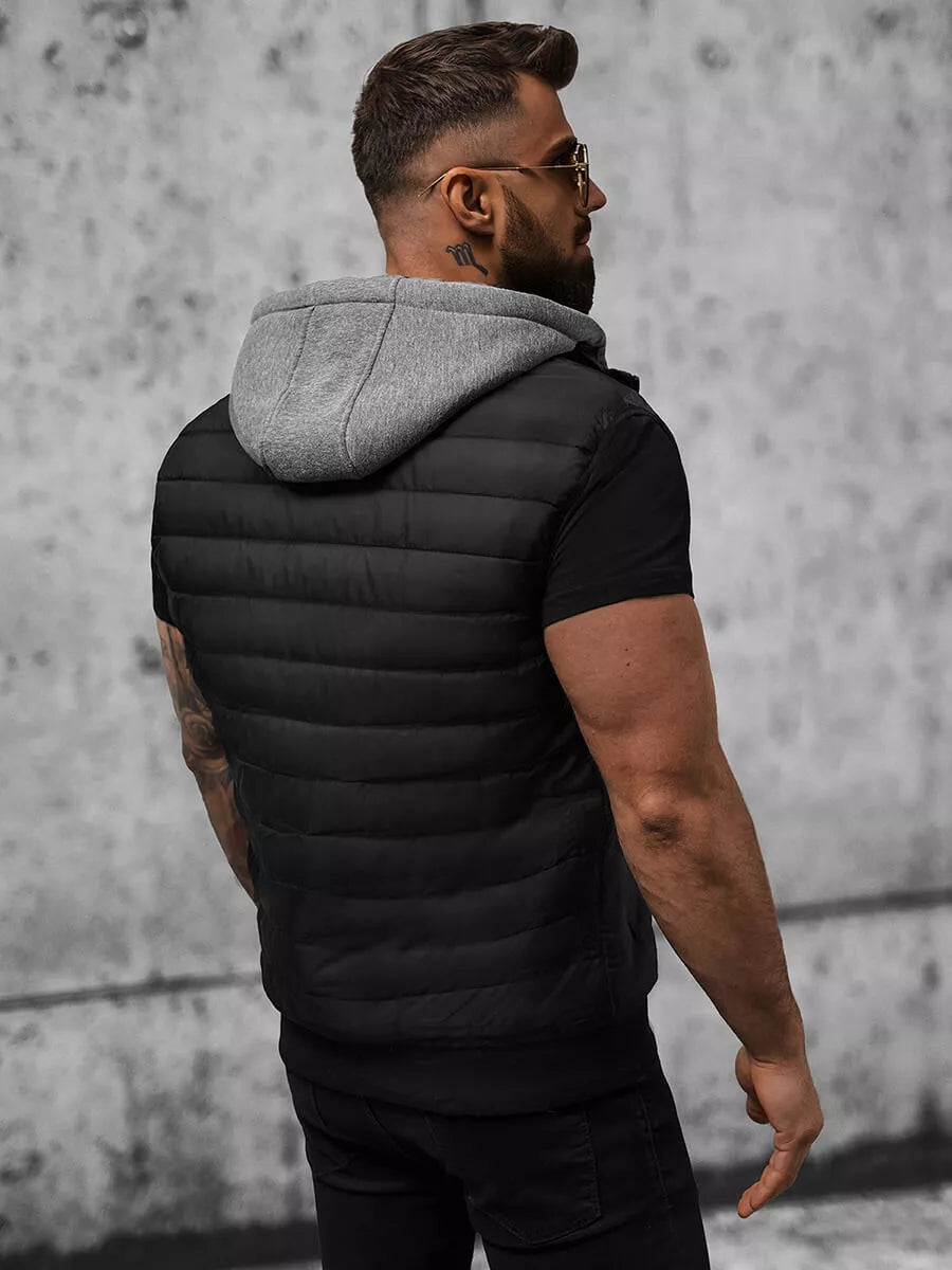 Black vest with hood Naron