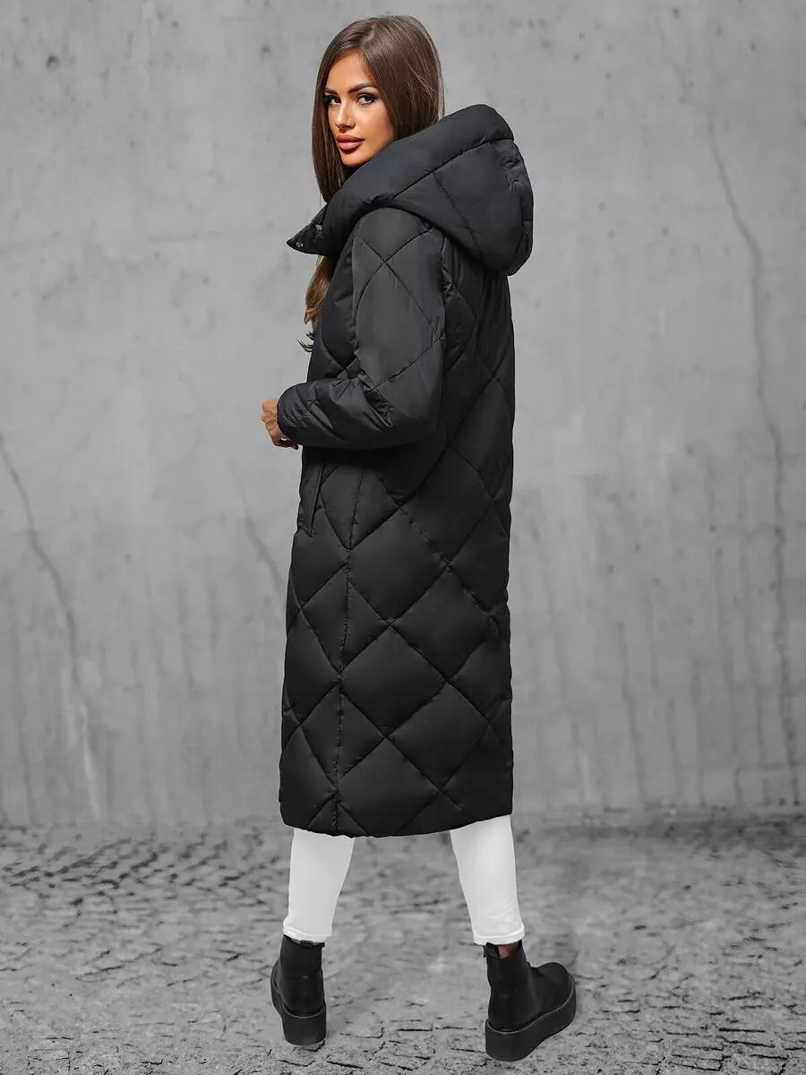 Women's black quilted winter jacket Coco