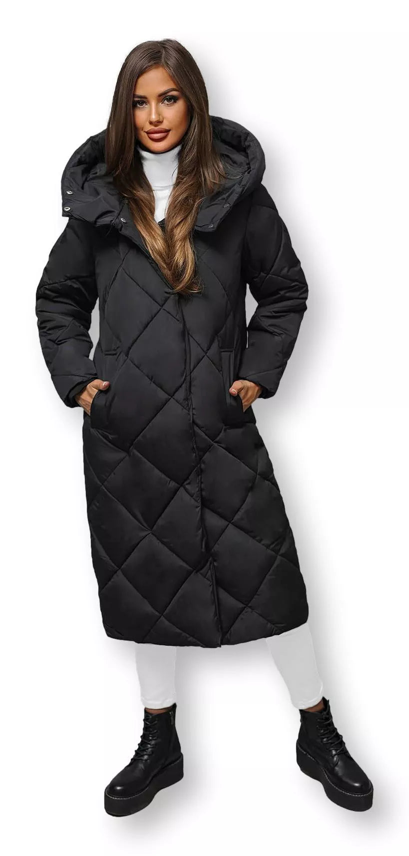 Women's black quilted winter jacket Coco