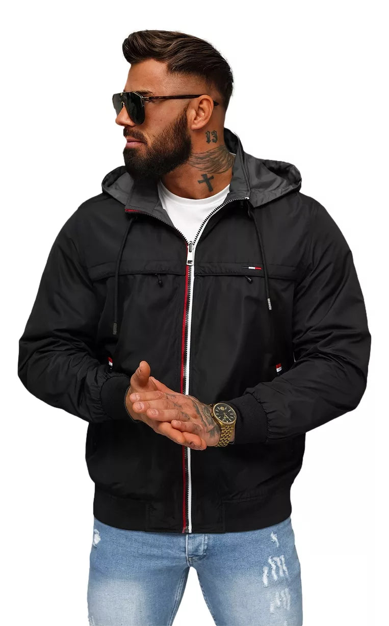 Black jacket with hood Kemir