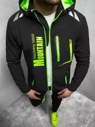 Black men's jacket with green details Ero