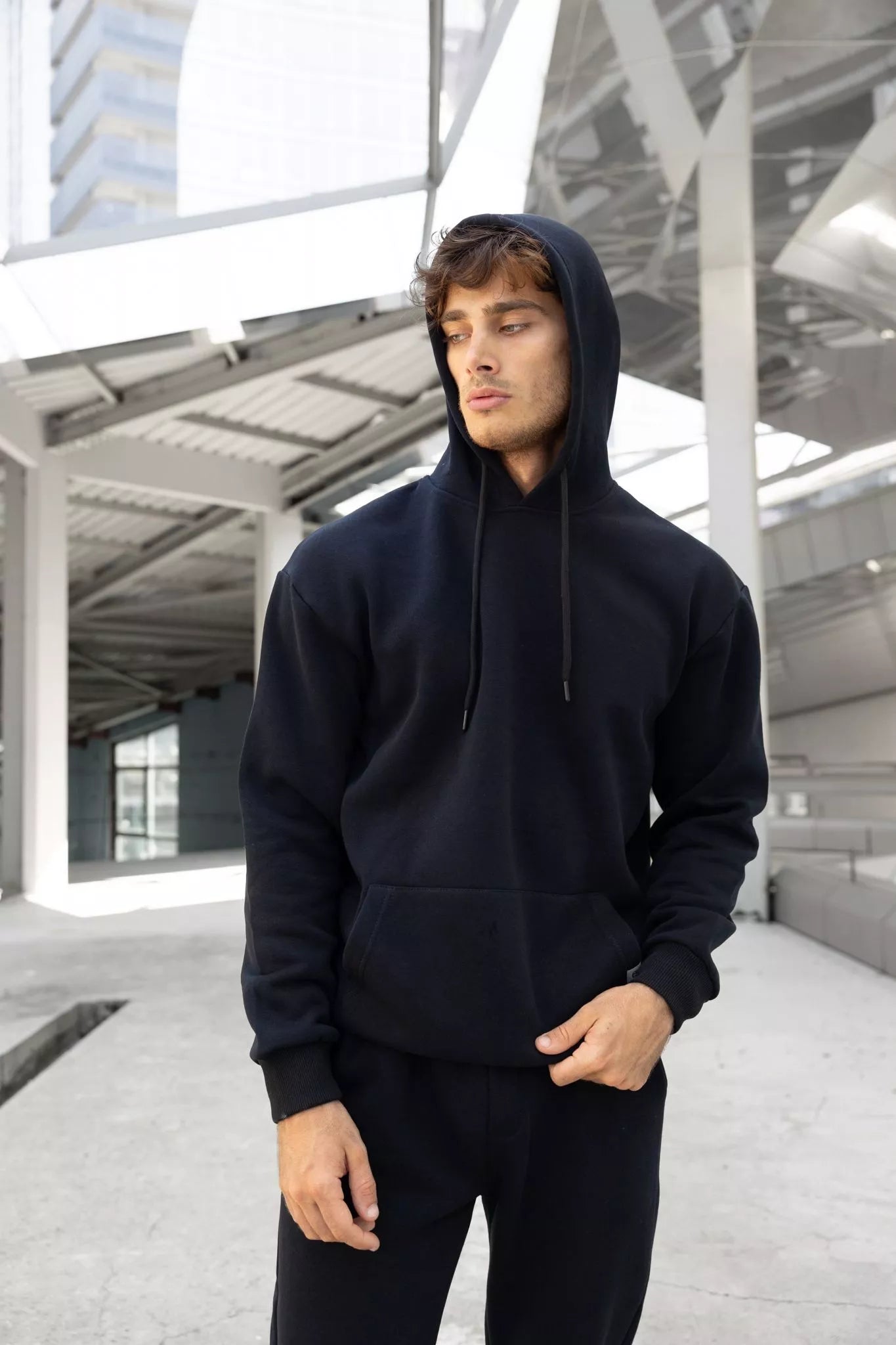 Black men's hooded tracksuit Agero