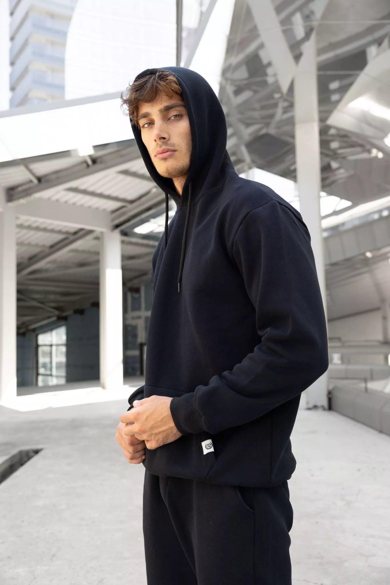 Black men's hooded tracksuit Agero