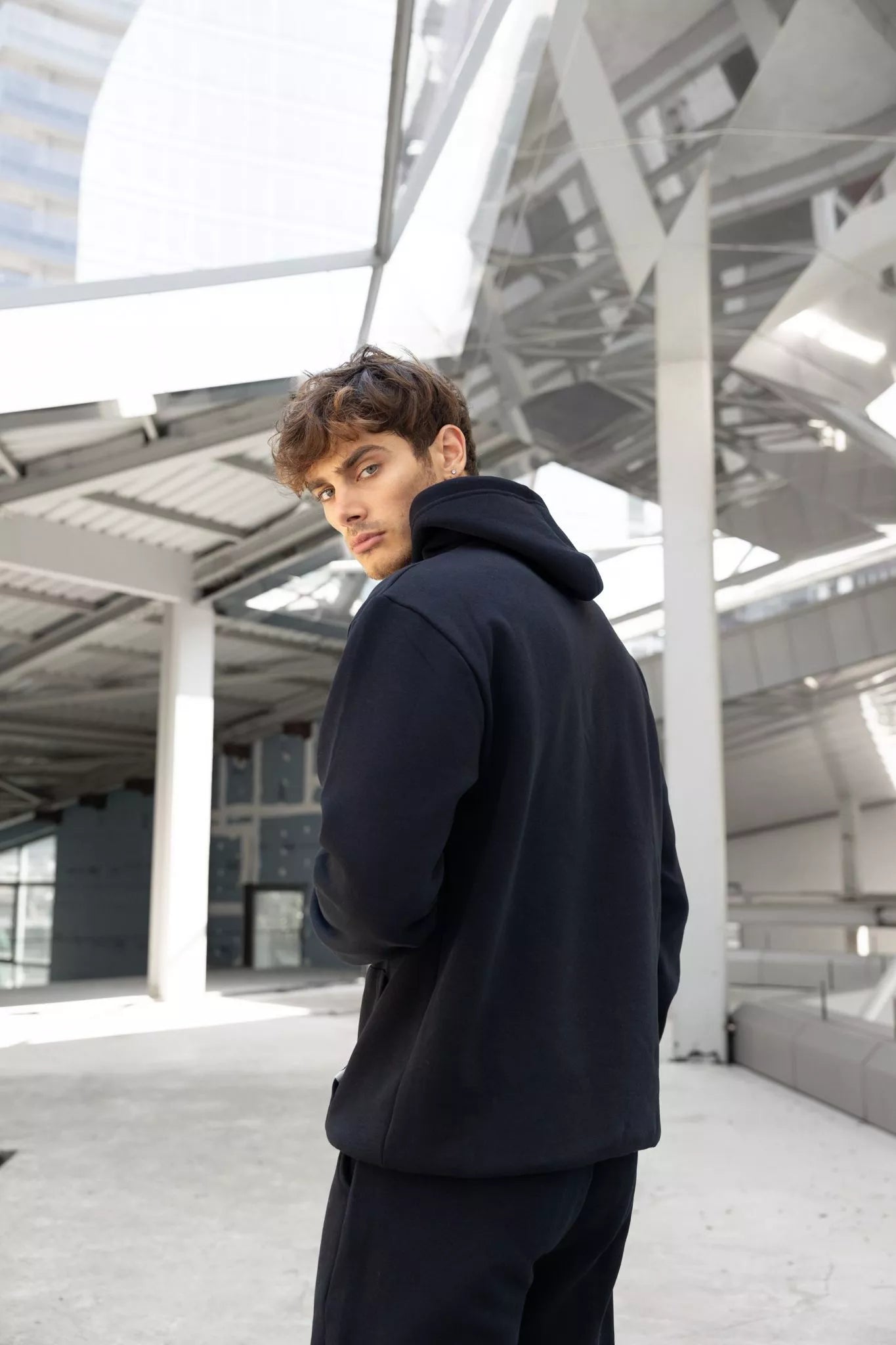 Black men's hooded tracksuit Agero