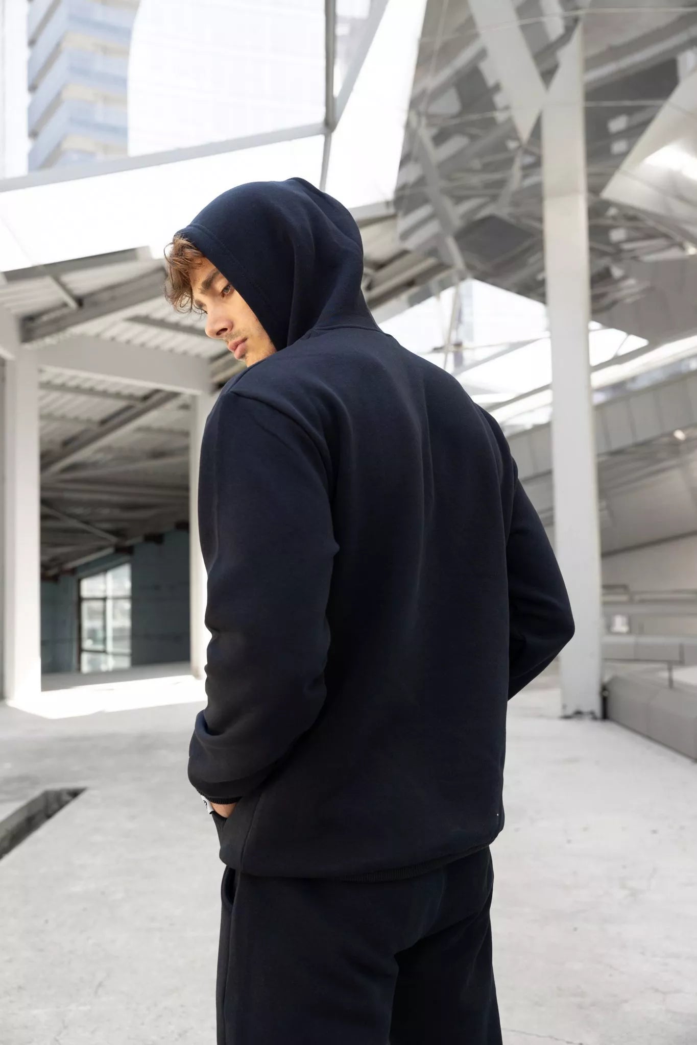 Black men's hooded tracksuit Agero