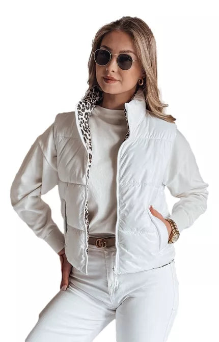 Women's white reversible vest Puff