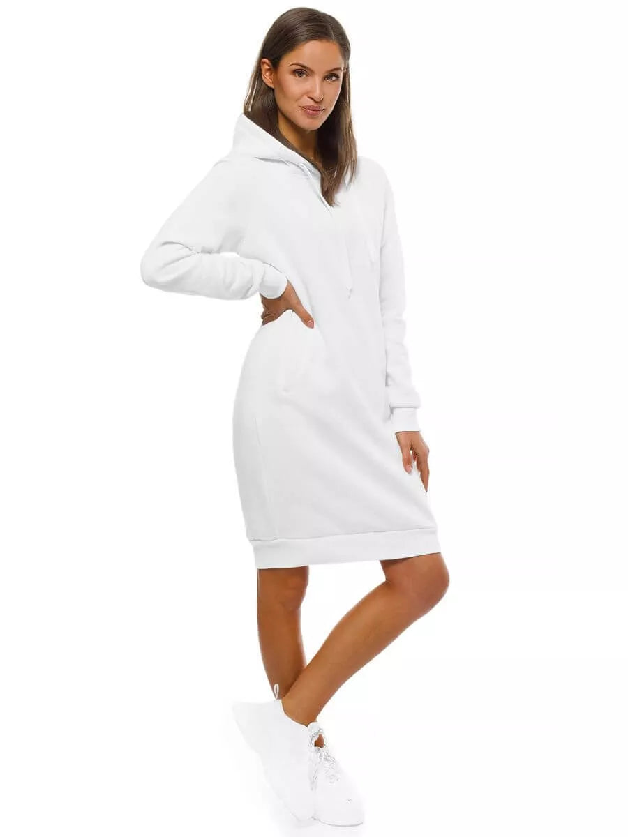Women's white dress with a hood Margaret