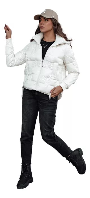 Women's white winter jacket Warm