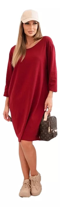 Women's burgundy dress Self