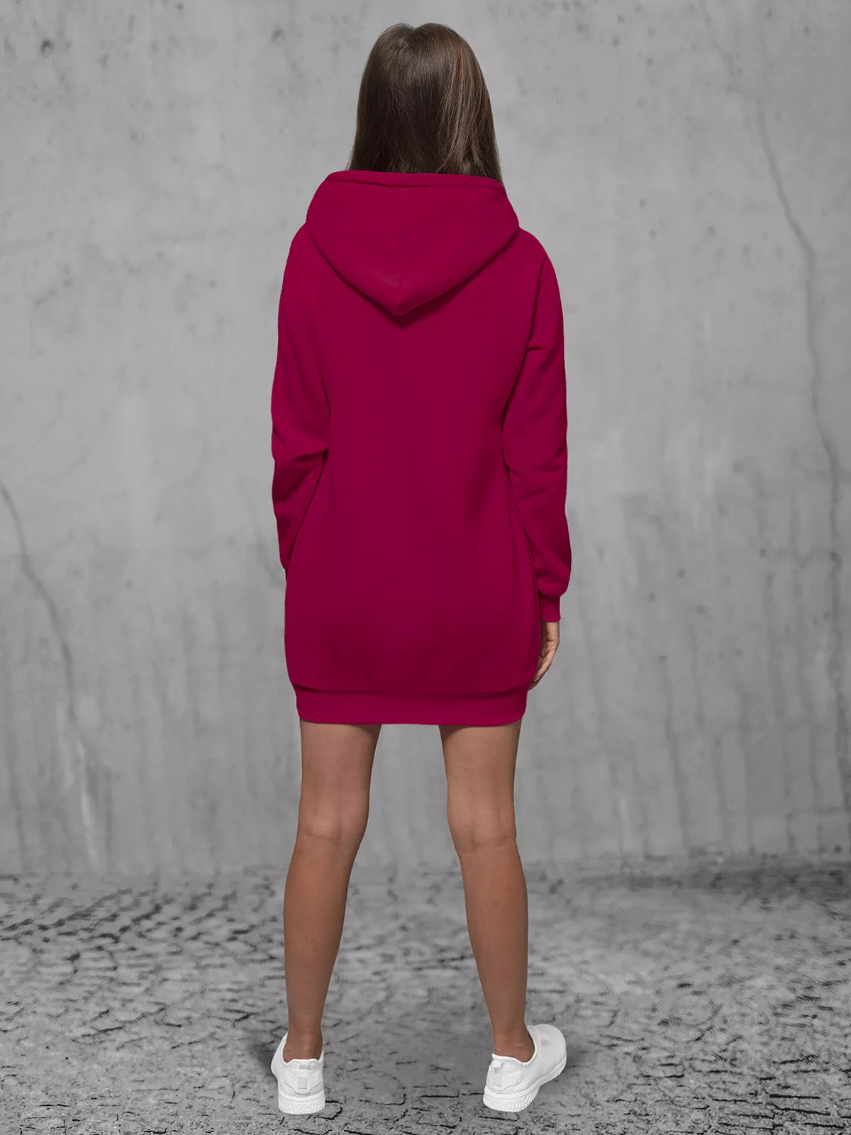 Women's burgundy hooded dress Megan