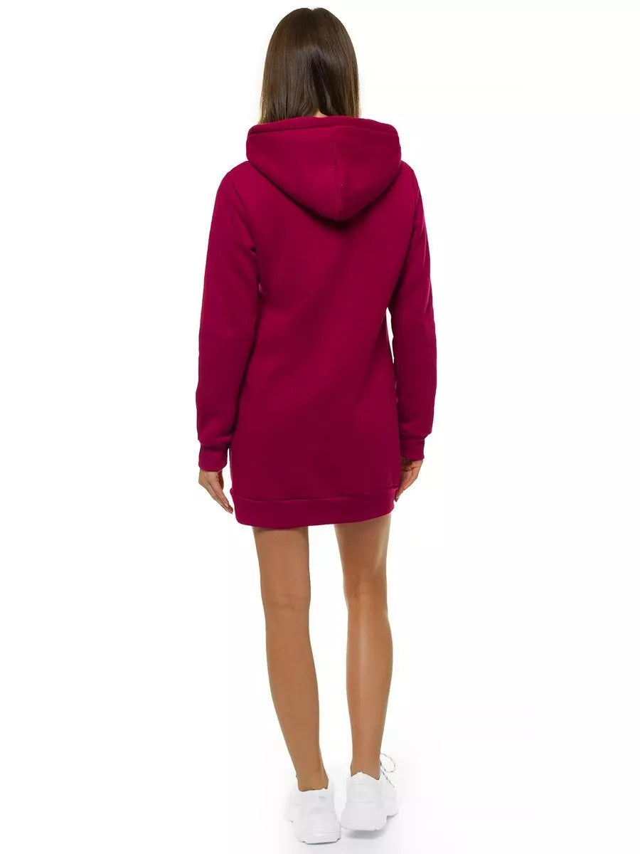 Women's burgundy hooded dress Megan