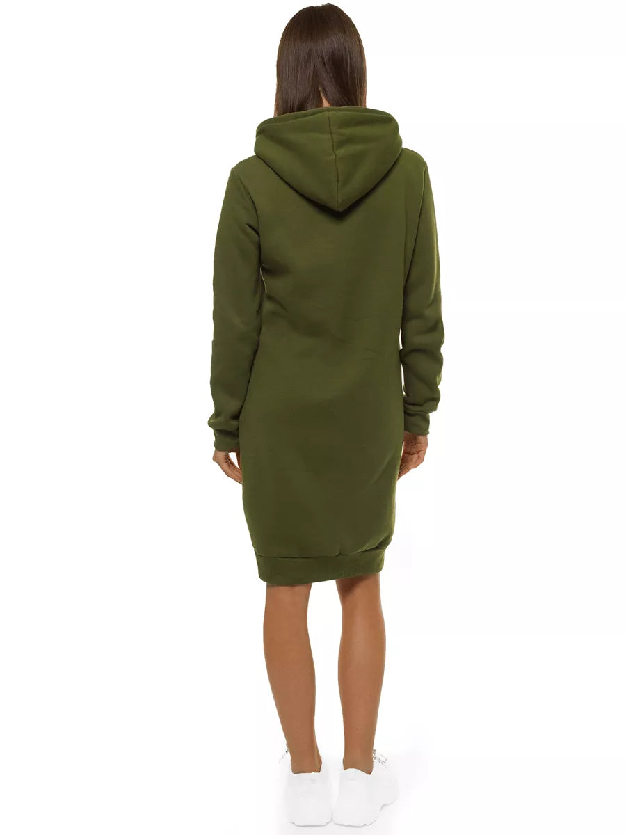 Women's khaki dress with hood Margaret
