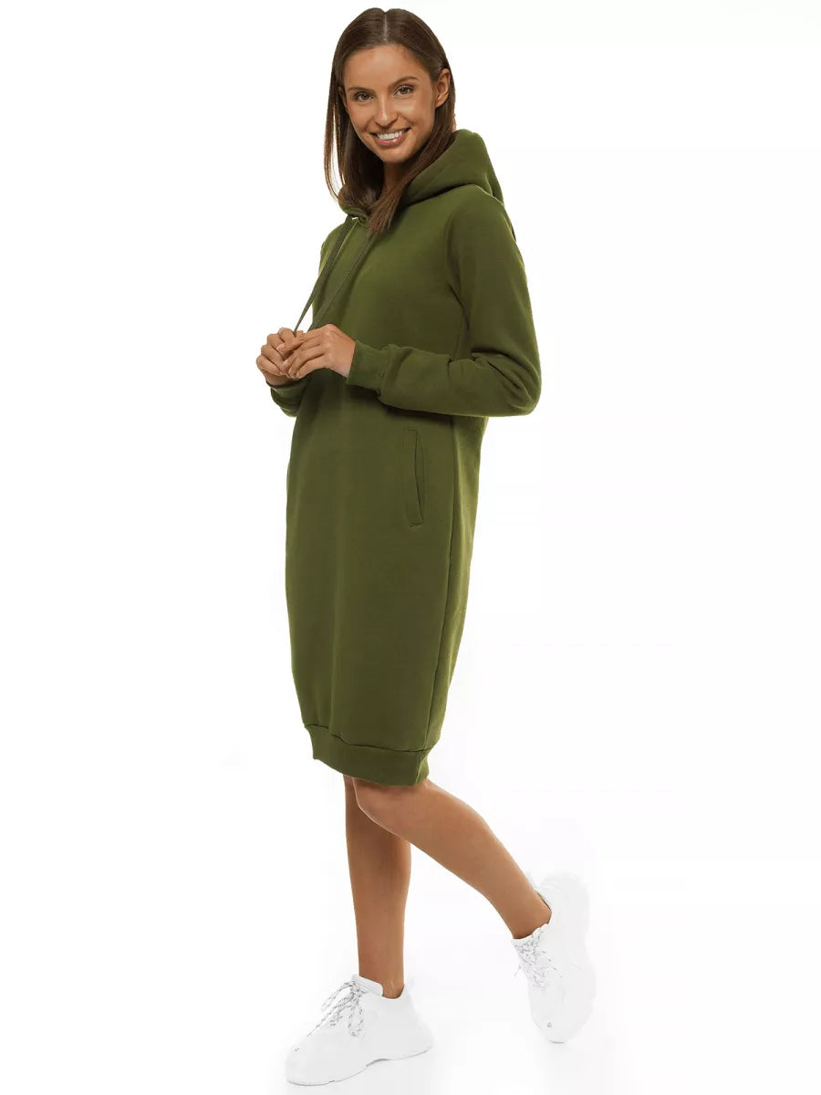 Women's khaki dress with hood Margaret