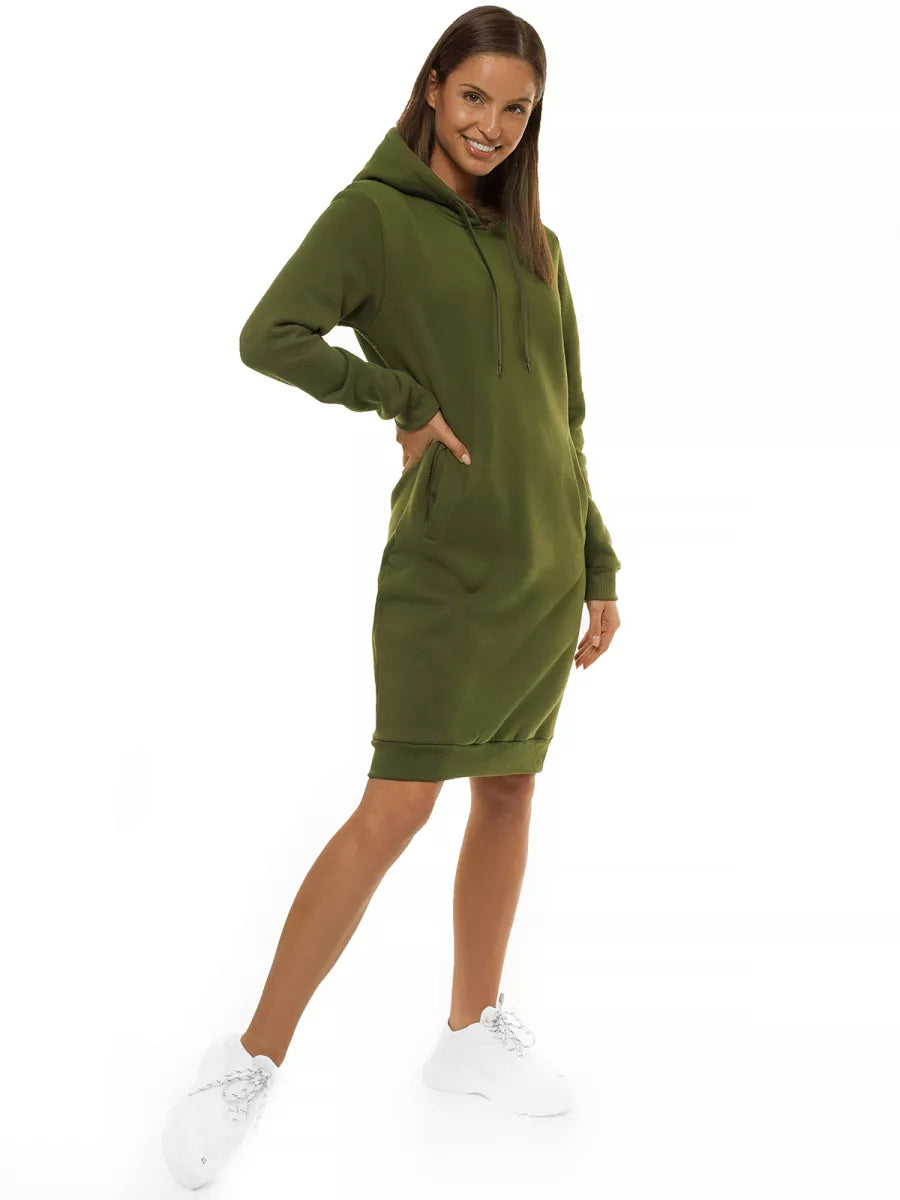 Women's khaki dress with hood Margaret