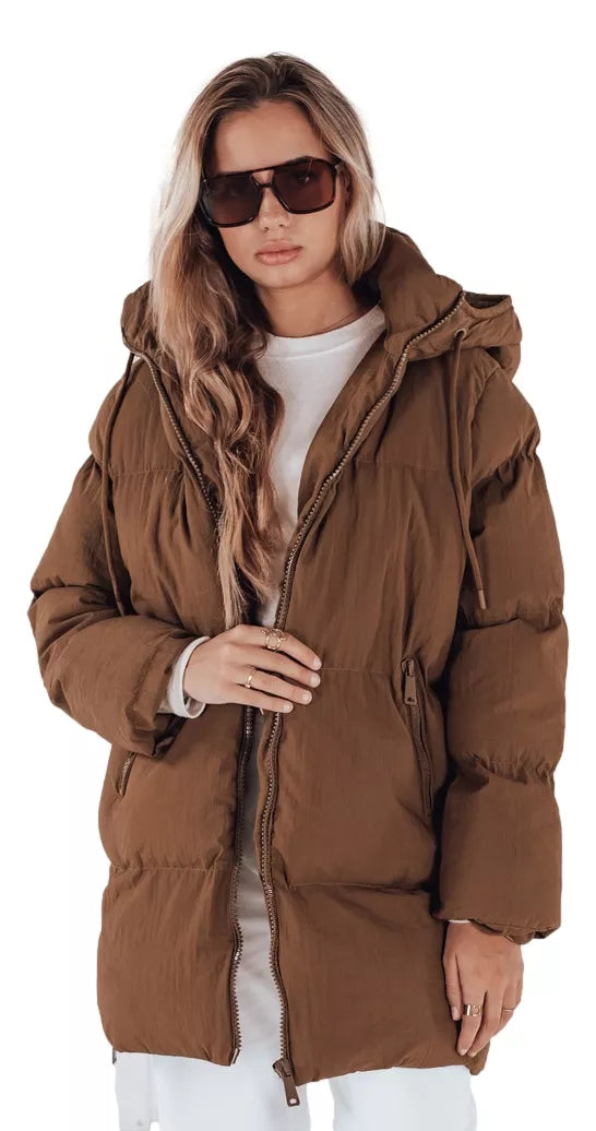 Women's quilted brown jacket Letis