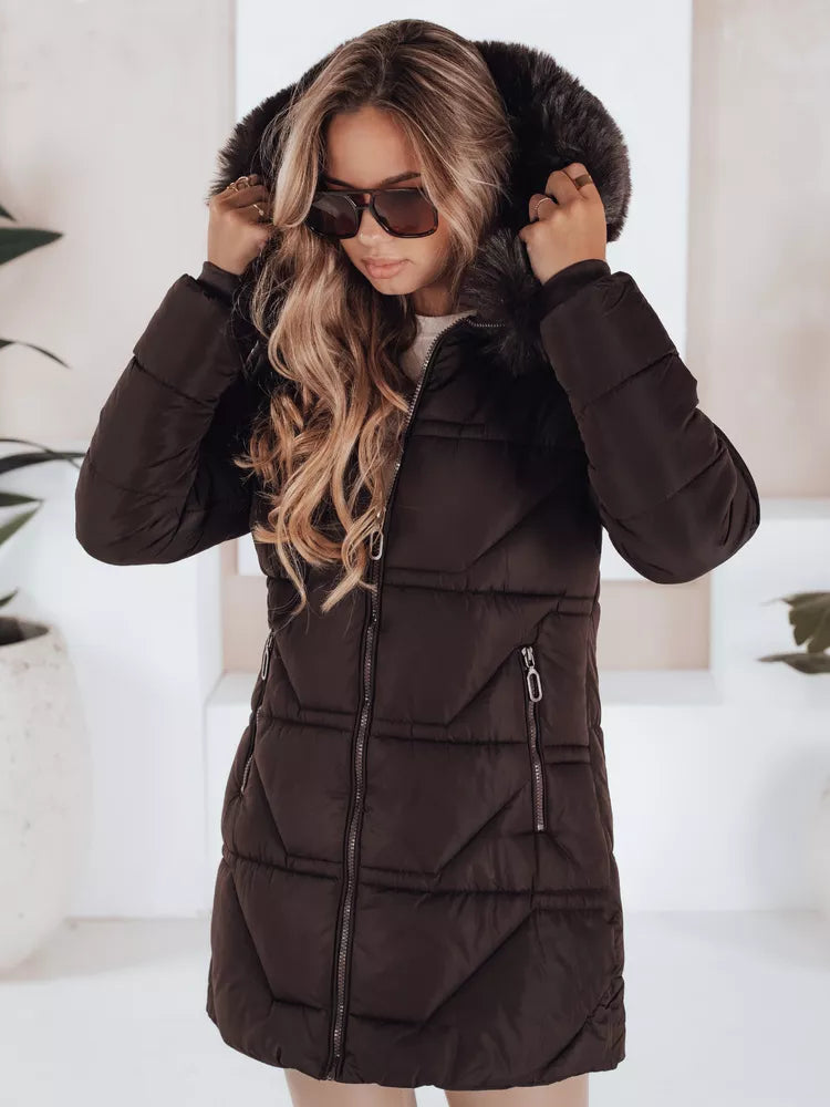 Women's quilted brown jacket Venit