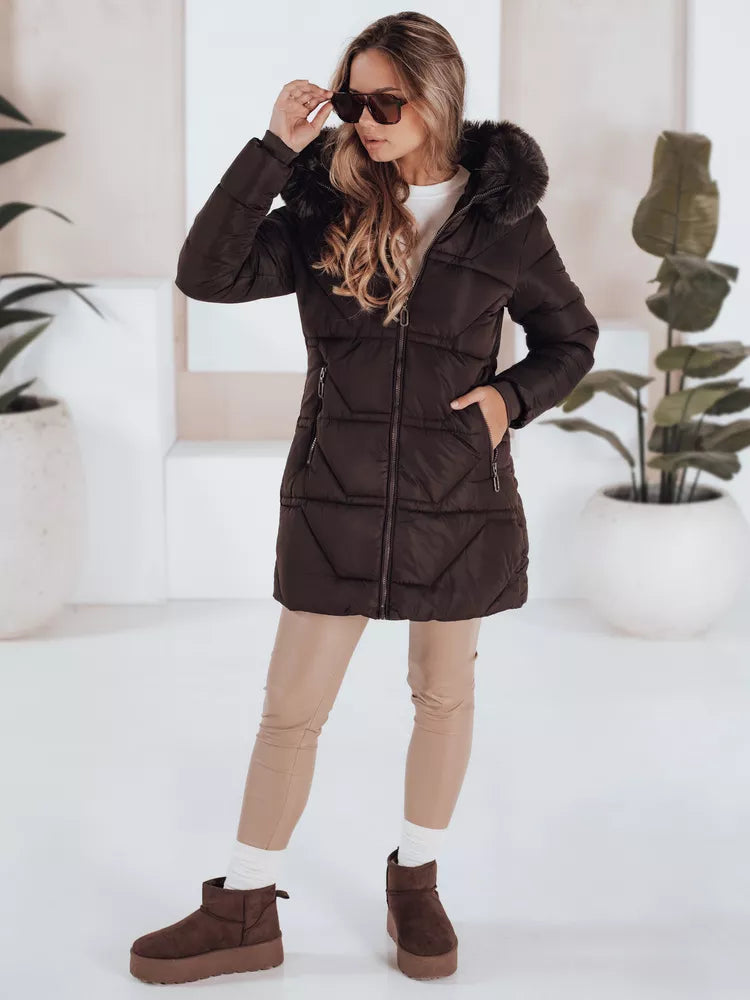 Women's quilted brown jacket Venit