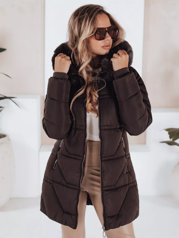 Women's quilted brown jacket Venit