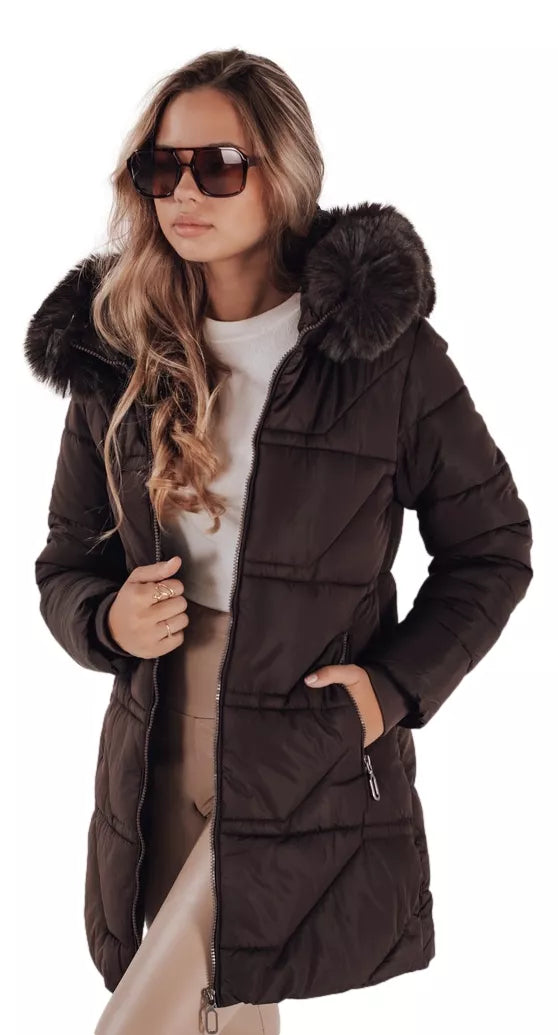 Women's quilted brown jacket Venit
