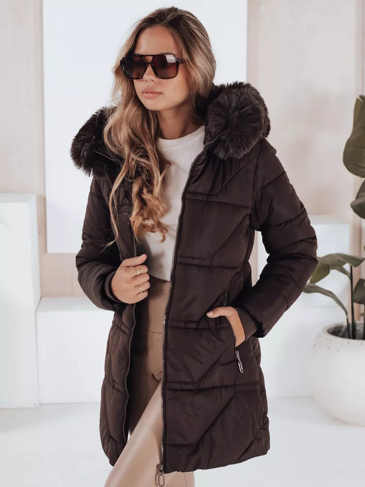 Women's quilted brown jacket Venit