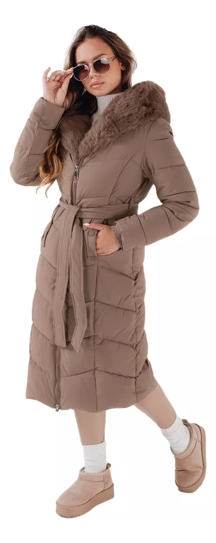 Women's quilted dark brown jacket Oris