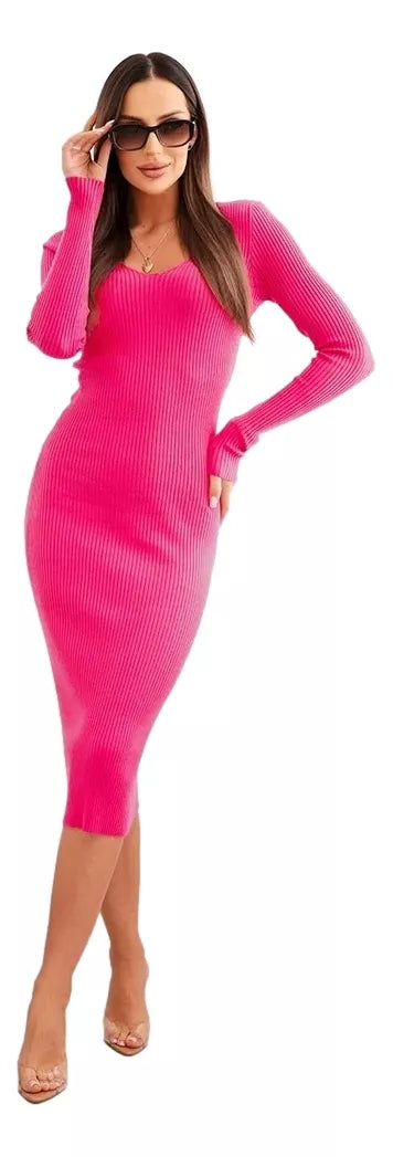 Women's long pink dress Silva