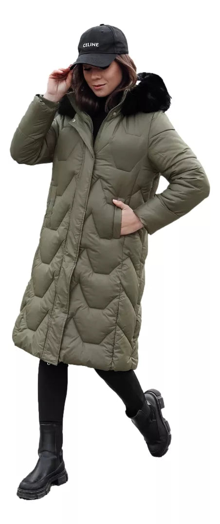 Women's long green jacket Inter