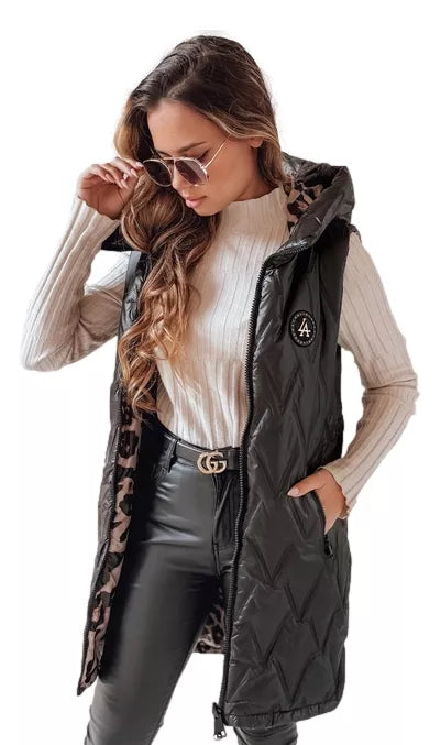Women's black reversible vest Bora