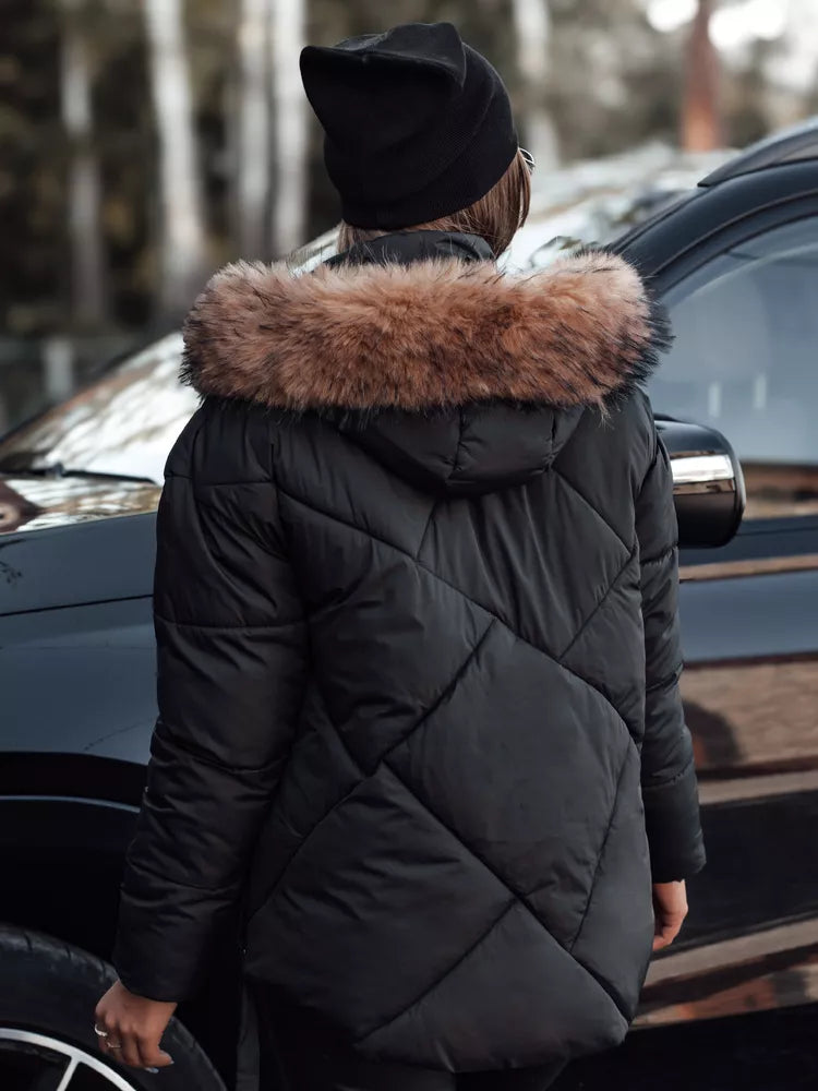 Women's black quilted winter jacket Sisi