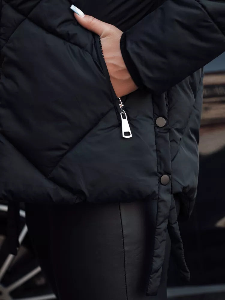 Women's black quilted winter jacket Sisi