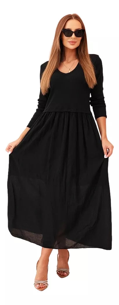 Women's black long dress Lumin