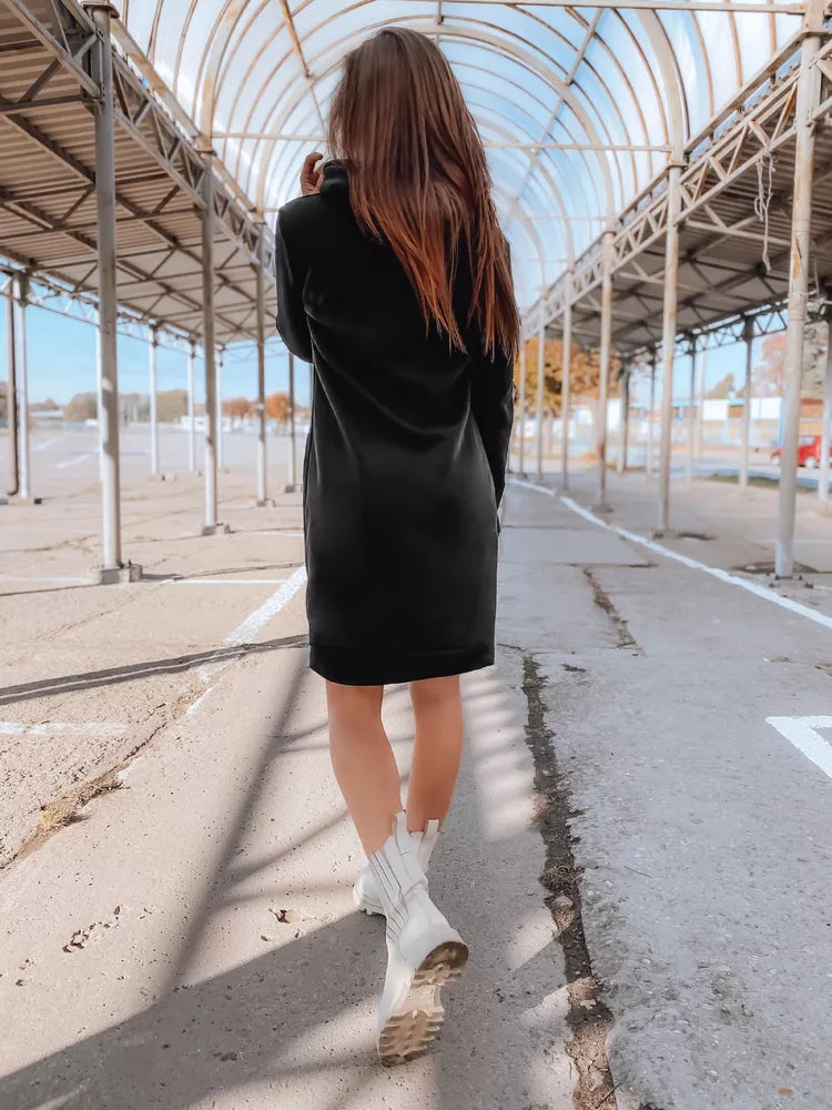 Women's black dress with a hood Margaret