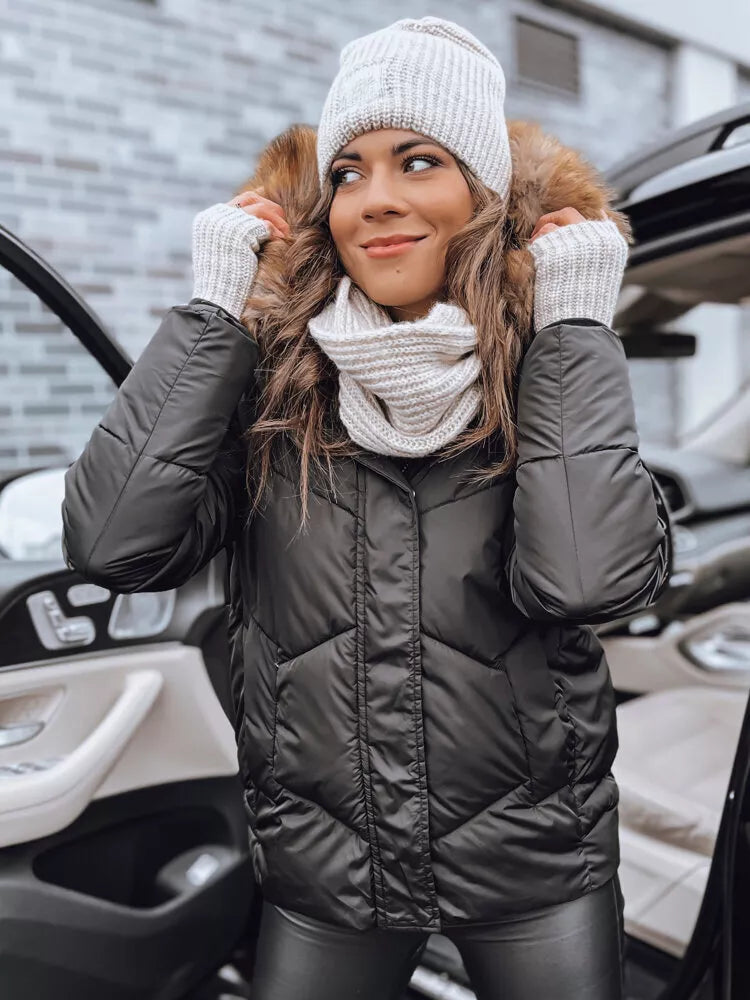 Women's black winter jacket Doran