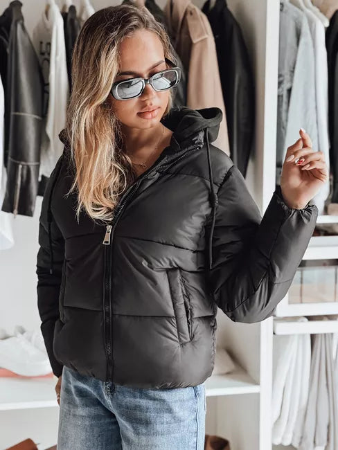 Women's black winter jacket Glam
