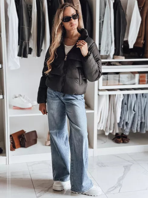 Women's black winter jacket Glam