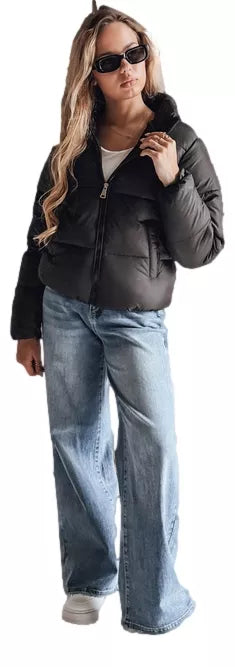 Women's black winter jacket Glam