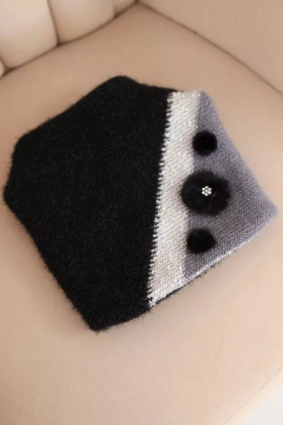 Women's black hat Rose