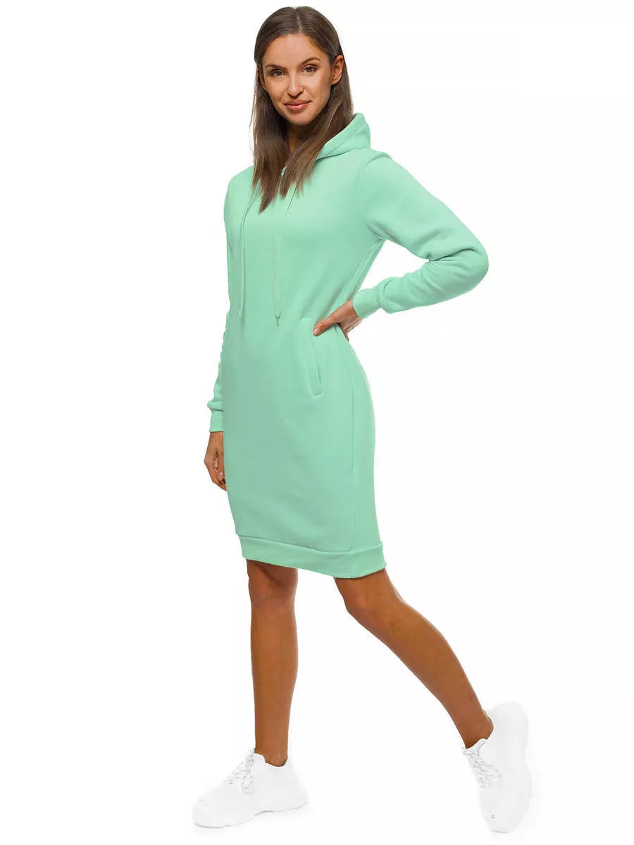 Women's mint dress with hood Margaret