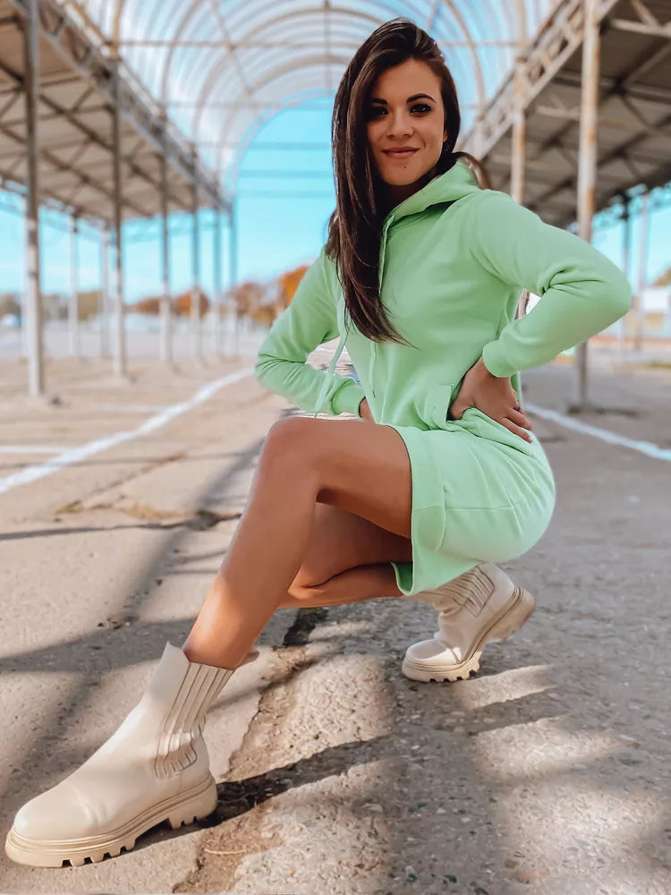 Women's mint dress with hood Margaret